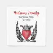 Heraldic Heart met Wings Crest Kerstmis Servetten (Voorkant)