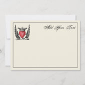 Heraldic Heart Wings Coat of Arms Crest Note Card Notitiekaartje (Voorkant)
