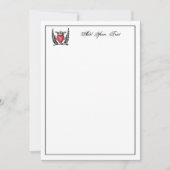 Heraldic Heart Wings Coat of Arms Crest Note Card Notitiekaartje (Voorkant)