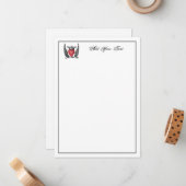 Heraldic Heart Wings Coat of Arms Crest Note Card Notitiekaartje (Voorkant / Achterkant in situ)