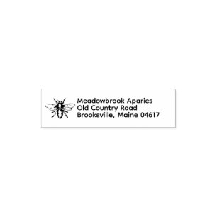 Heraldic Honey Bee Retouradres Zelfinktende Stempel