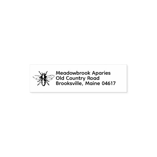 Heraldic Honey Bee Retouradres Zelfinktende Stempel (Design)