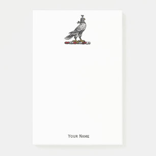 Heraldic Hunting Falcon Wearing Hood C Post-it® Notes