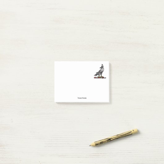 Heraldic Hunting Falcon Wearing Hood C Post-it® Notes (Op bureau)