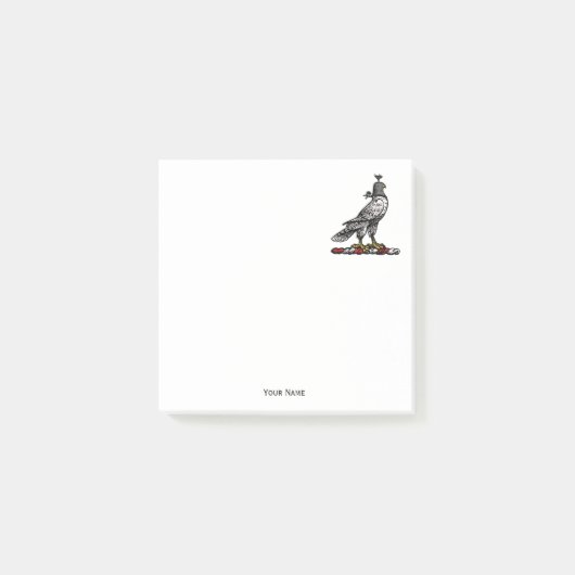 Heraldic Hunting Falcon Wearing Hood C Post-it® Notes (Voorkant)