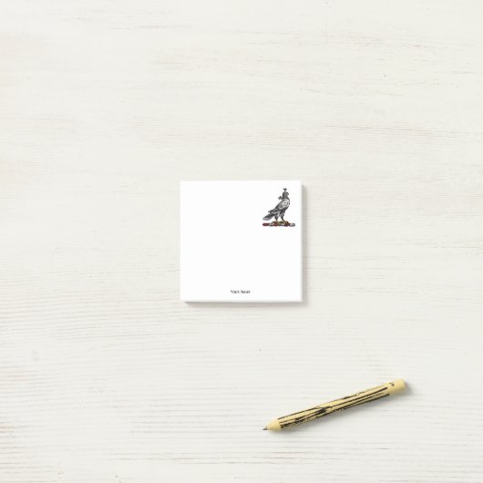 Heraldic Hunting Falcon Wearing Hood C Post-it® Notes (Op bureau)