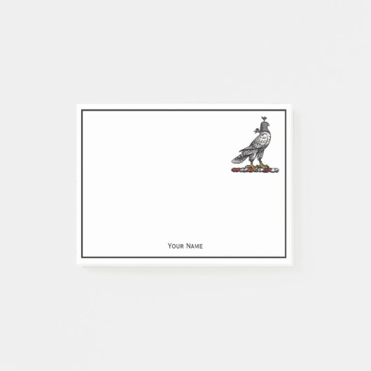 Heraldic Hunting Falcon Wearing Hood C Post-it® Notes (Voorkant)