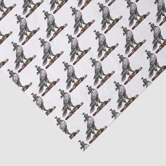 Heraldic Hunting Falcon Wearing Hood C Tissuepapier (Detail)