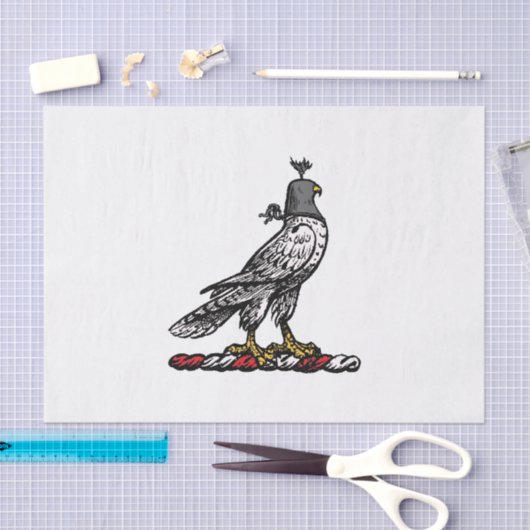 Heraldic Hunting Falcon Wearing Hood C Tissuepapier (Craft)