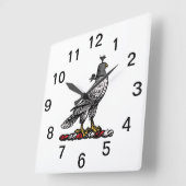 Heraldic Hunting Falcon Wearing Hood C Vierkante Klok (Hoek)