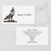 Heraldic Hunting Falcon Wearing Hood C Visitekaartje (Voorkant / Achterkant)