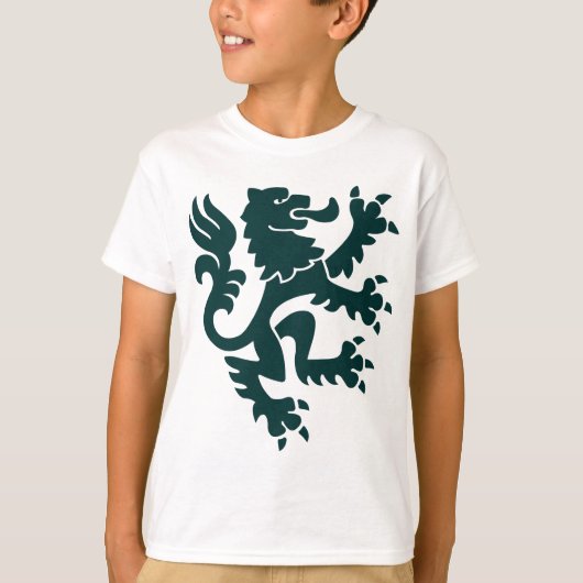 Heraldic Lion 01 - Donkergroen T-shirt (Voorkant)