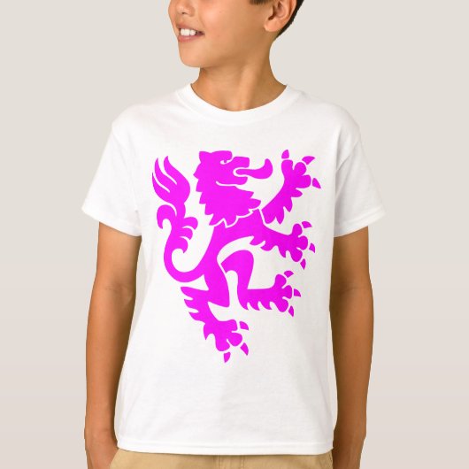 Heraldic Lion 01 - Magenta T-shirt (Voorkant)