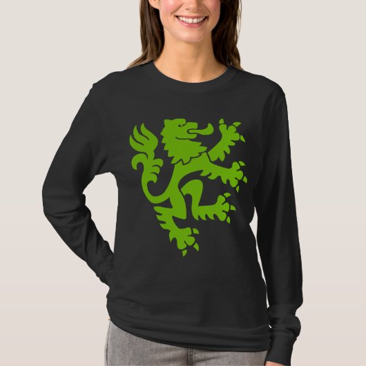 Heraldic Lion 01 - Martian Green T-shirt (Voorkant)