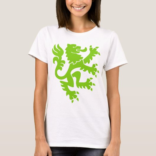 Heraldic Lion 01 - Martian Green T-shirt (Voorkant)