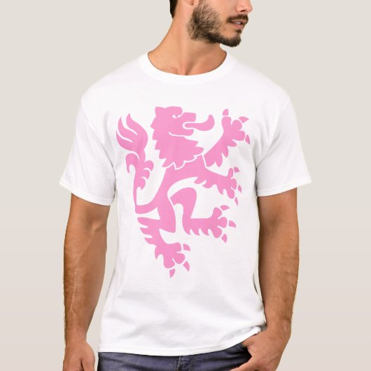 Heraldic Lion 01 - Roze T-shirt (Voorkant)