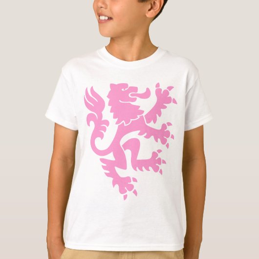 Heraldic Lion 01 - Roze T-shirt (Voorkant)