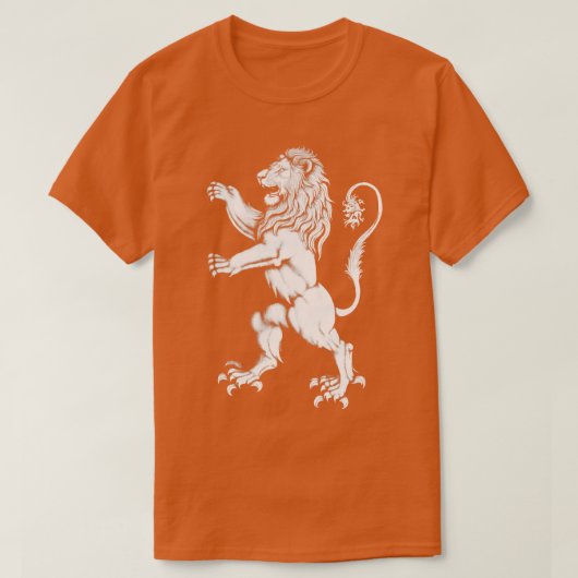 Heraldic Lion Rampant White T-shirt (Design voorkant)