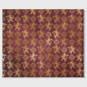 Heraldic Lion Royal Golden Red Velvet Cadeaupapier (Vlak)