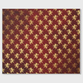 Heraldic Lion Royal Golden Red Velvet Cadeaupapier (Vlak)