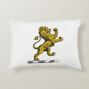 Heraldic Lion Standing Crest Emblem C Accent Kussen