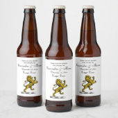 Heraldic Lion Standing Crest Emblem C Bier Etiket (Flessen)