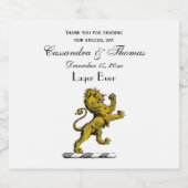 Heraldic Lion Standing Crest Emblem C Bier Etiket (Enkel label)