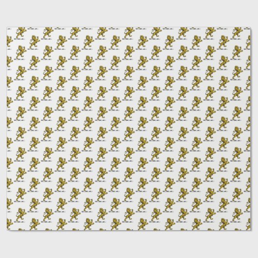 Heraldic Lion Standing Crest Emblem C Cadeaupapier (Vlak)