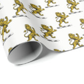 Heraldic Lion Standing Crest Emblem C Cadeaupapier (Rol Hoek)