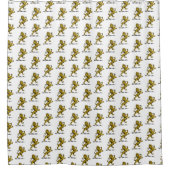 Heraldic Lion Standing Crest Emblem C Douchegordijn (Voorkant)