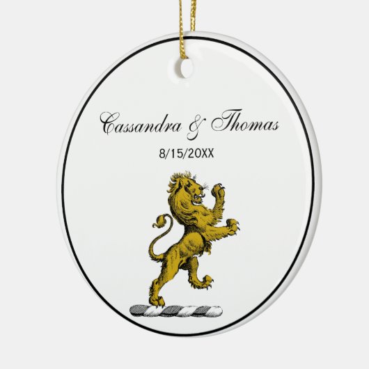 Heraldic Lion Standing Crest Emblem C Keramisch Ornament (Links)
