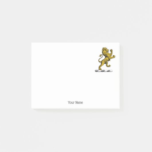 Heraldic Lion Standing Crest Emblem C Post-it® Notes (Voorkant)