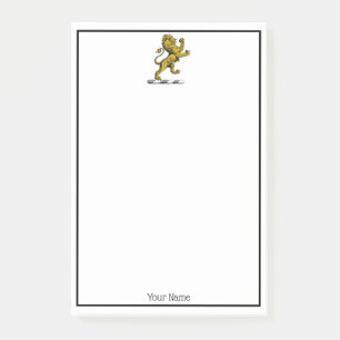 Heraldic Lion Standing Crest Emblem C Post-it® Notes