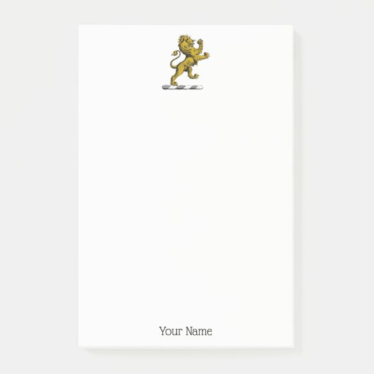 Heraldic Lion Standing Crest Emblem C Post-it® Notes (Voorkant)