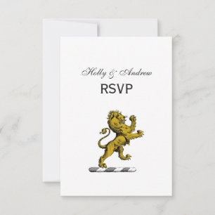 Heraldic Lion Standing Crest Emblem C RSVP Kaartje