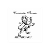 Heraldic Lion Standing Crest Emblem C Rubberstempel (Afrduk)