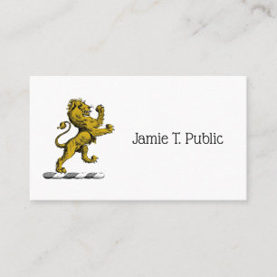 Heraldic Lion Standing Crest Emblem C Visitekaartje