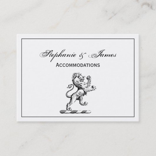 Heraldic Lion Standing Crest Emblem Visitekaartje (Voorkant)