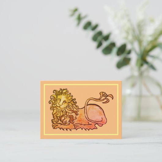 Heraldic middeleeuwse leeuw visitekaartje (Staand voorkant)