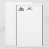 Heraldic  Nautical Clipper Ship Crest Briefpapier (Voorkant / Achterkant)