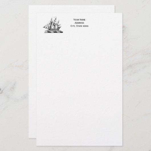Heraldic  Nautical Clipper Ship Crest Briefpapier (Voorkant / Achterkant)