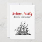 Heraldic  Nautical Clipper Ship Crest Kaart (Voorkant)