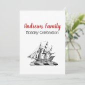 Heraldic  Nautical Clipper Ship Crest Kaart (Staand voorkant)