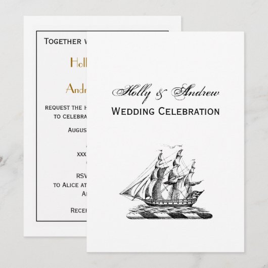 Heraldic  Nautical Clipper Ship Crest Kaart (Voorkant / Achterkant)