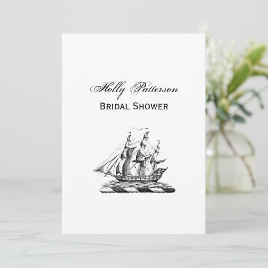 Heraldic  Nautical Clipper Ship Crest Kaart (Staand voorkant)