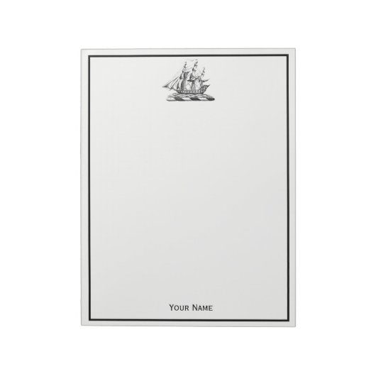 Heraldic  Nautical Clipper Ship Crest Notitieblok (Linkerzijde)