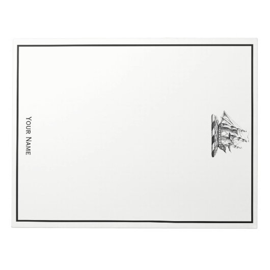 Heraldic  Nautical Clipper Ship Crest Notitieblok (Voorkant)