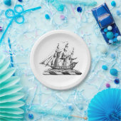 Heraldic Nautical Clipper Ship Crest Papieren Bordje (Feest)