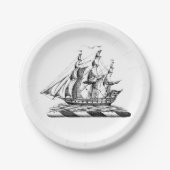 Heraldic  Nautical Clipper Ship Crest Papieren Bordje (Voorkant)