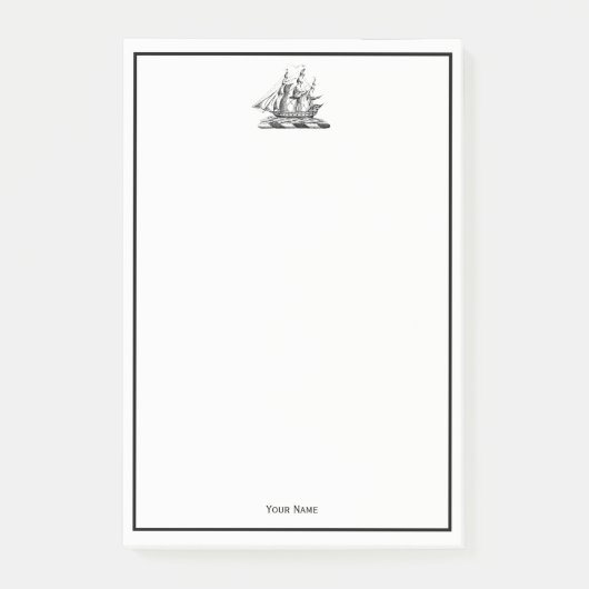 Heraldic  Nautical Clipper Ship Crest Post-it® Notes (Voorkant)